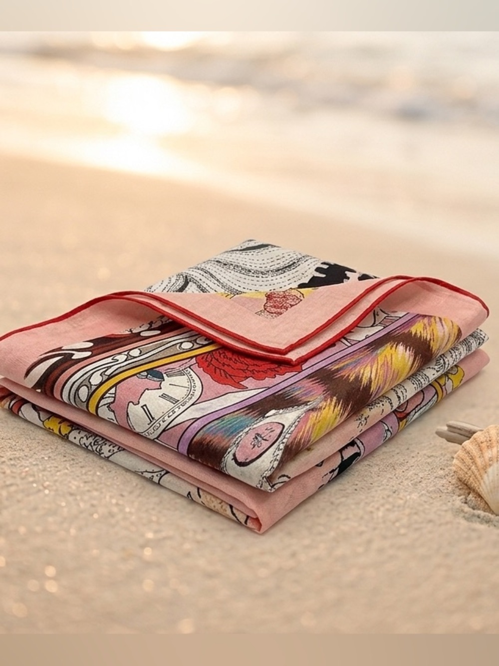 Vibrant Multicolor Art-Print Sarong Beach Wrap